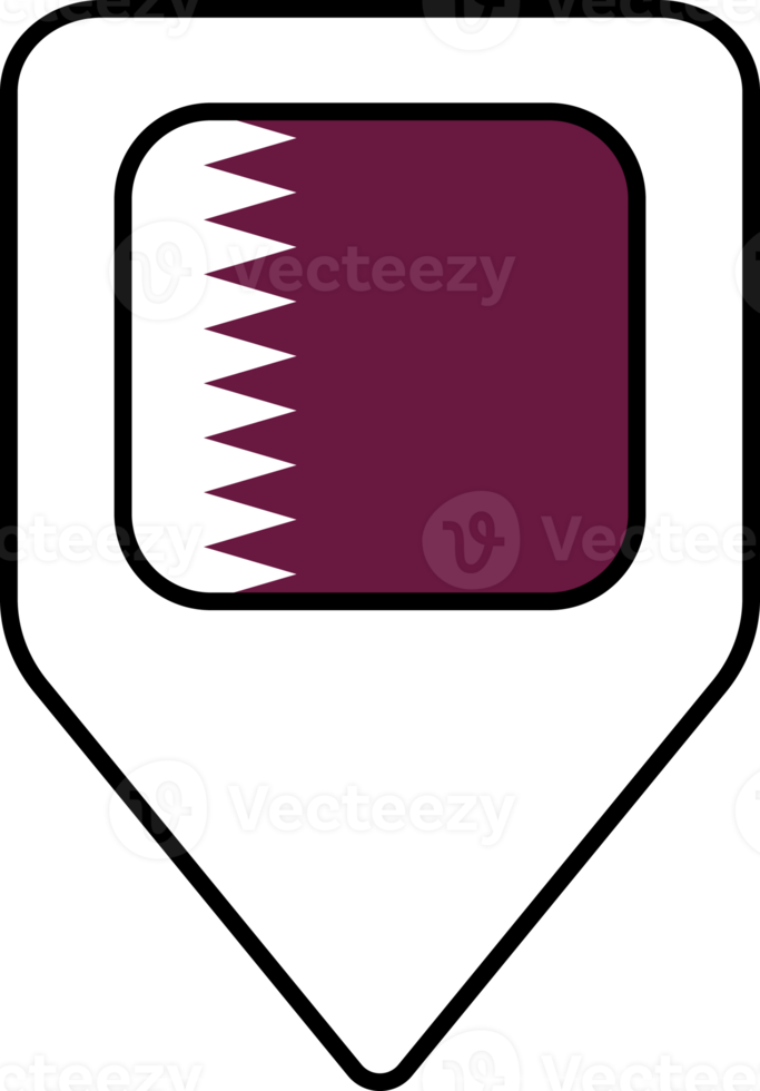 Qatar flag map pin navigation icon, square design. png