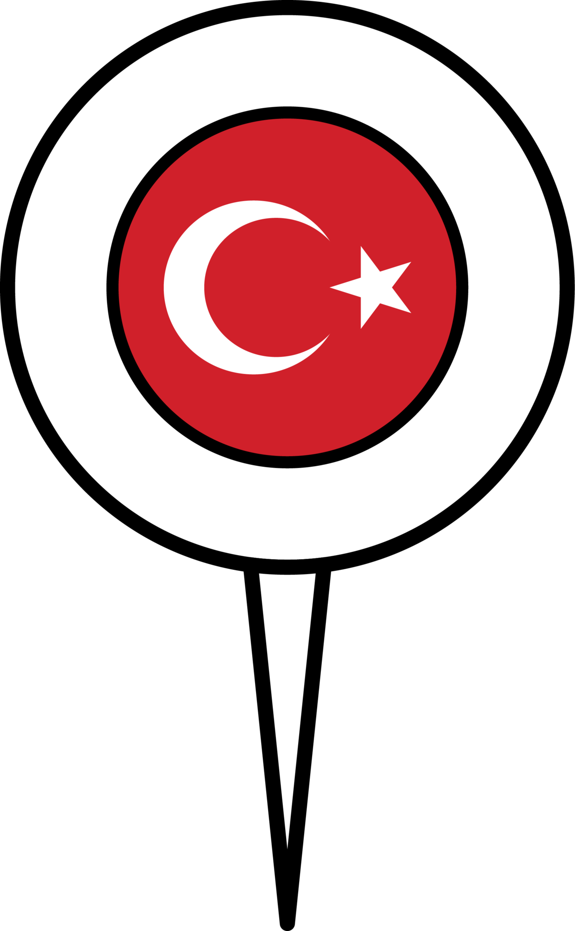 Turkey flag pin location icon. 22121661 PNG
