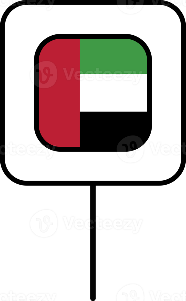 förenad arab emirates flagga fyrkant stift ikon. png