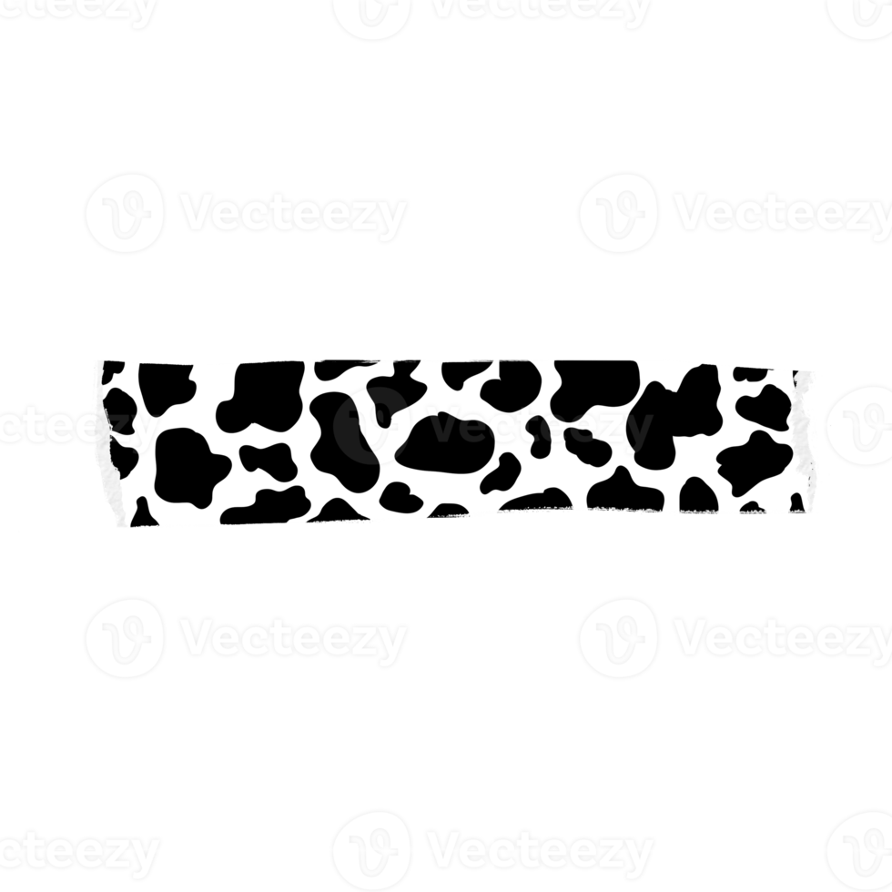 Black Cow Print Ripped Paper png