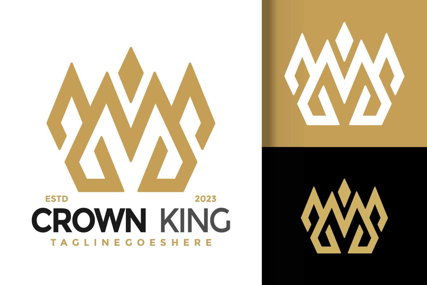 Letter M king crown logo vector icon illustration