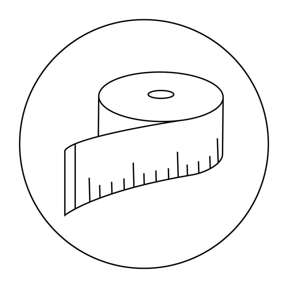 Measuring tape linear vector icon.