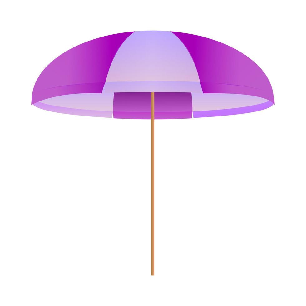 Vector illustration Beach Umbrella Red and White. The symbol of a holiday by the sea.
