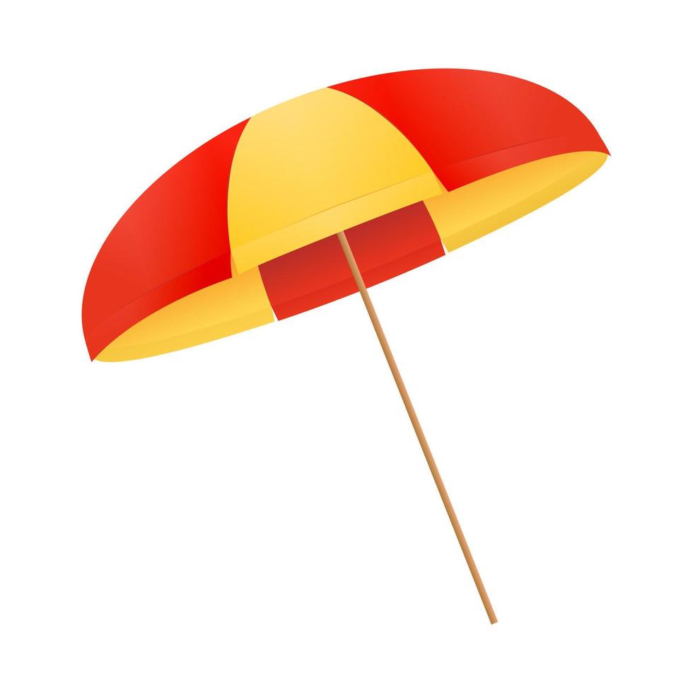 Vector illustration Beach Umbrella Red and White. The symbol of a holiday by the sea.