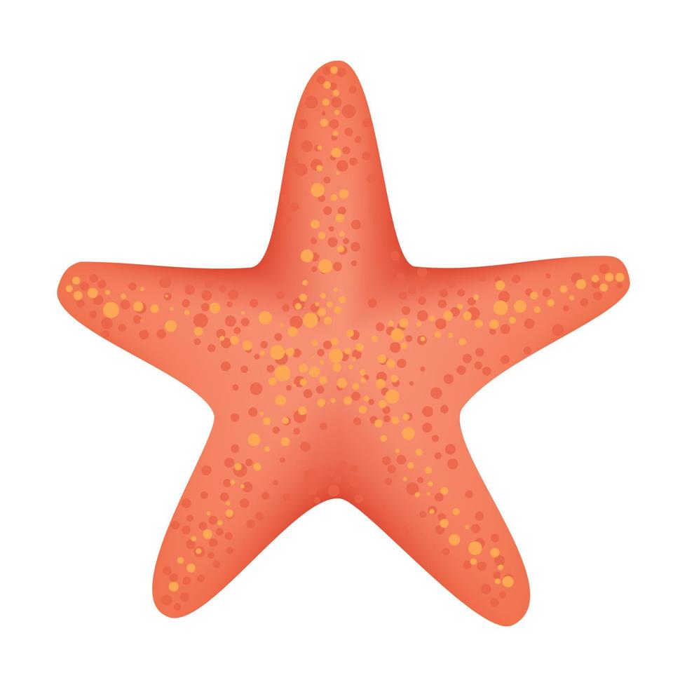 Vector starfish icon. Nautical symbol in cartoon style. Summer vector illustration