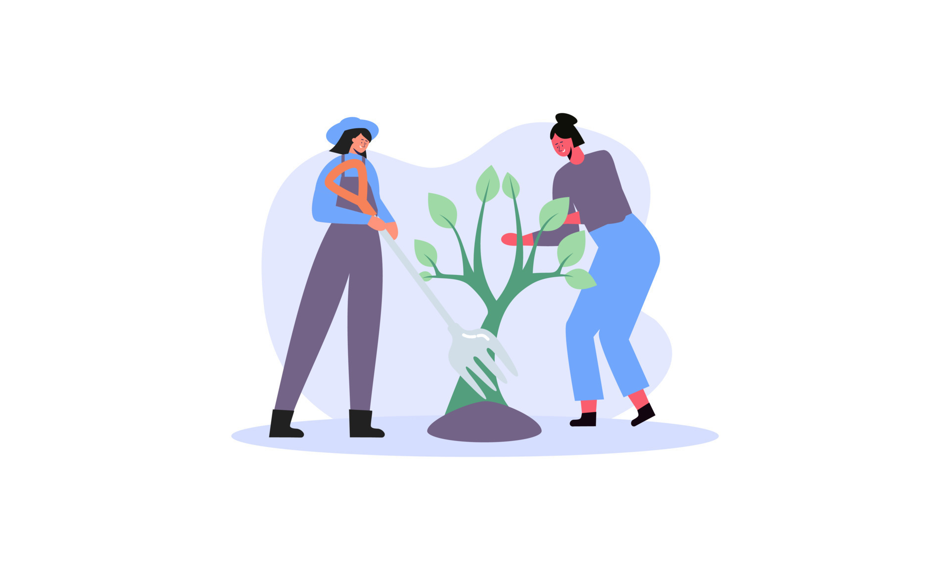 Flat design illustration tree planting 22122352 Vector Art at Vecteezy