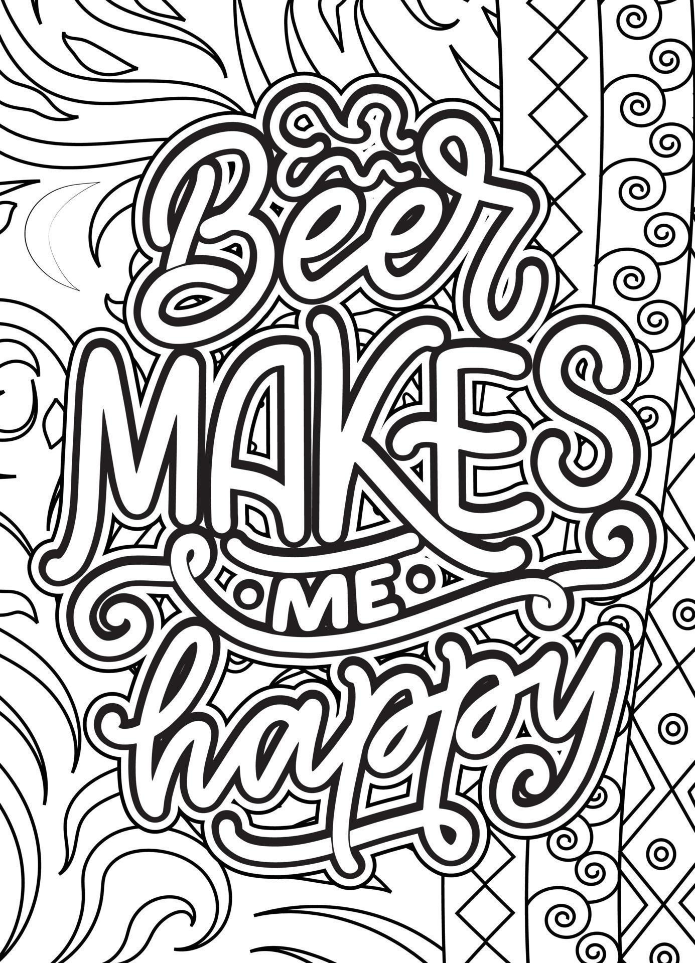motivational quotes coloring pages - Motivational Quotes Coloring Pages Design Inspirational Words Coloring Book Pages Design Beer Quotes Design Page Adult Coloring Page Design Anxiety Relief Coloring Book For Adults Vector 
