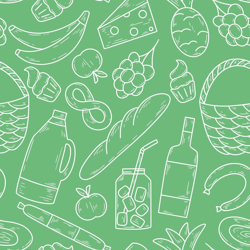 Spring picnic seamless pattern vector