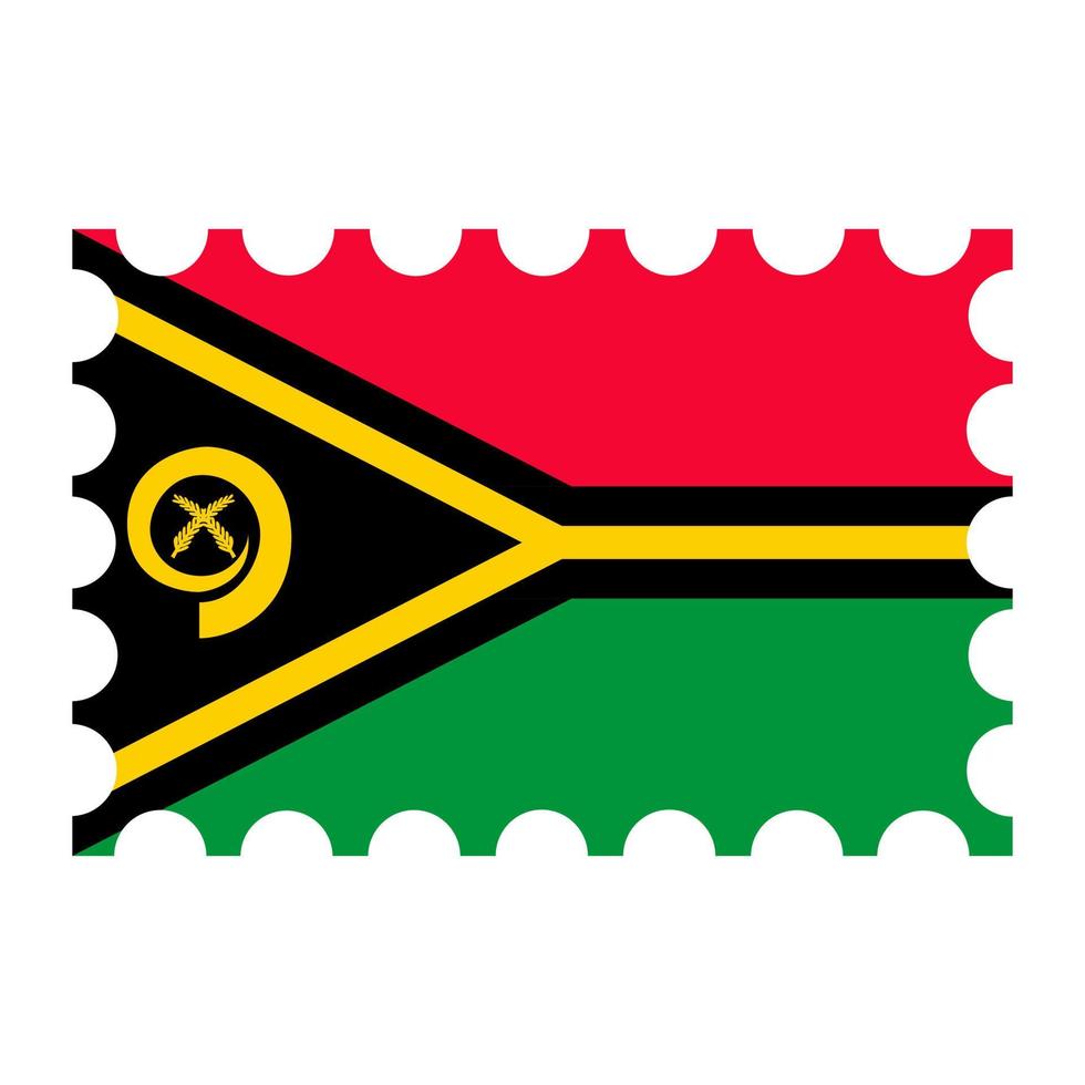 Postage stamp with Vanuatu flag. Vector illustration.