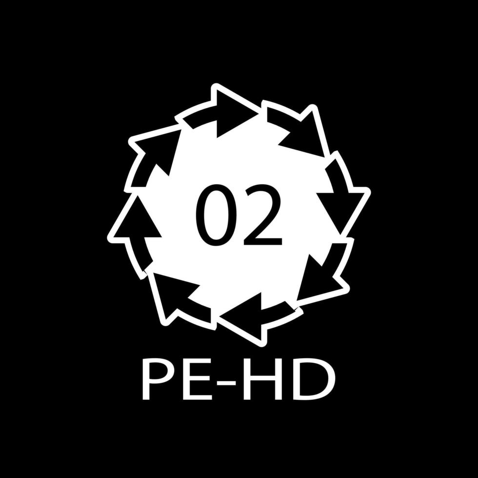 símbolo de icono de polietileno de alta densidad 02 pe-hd vector