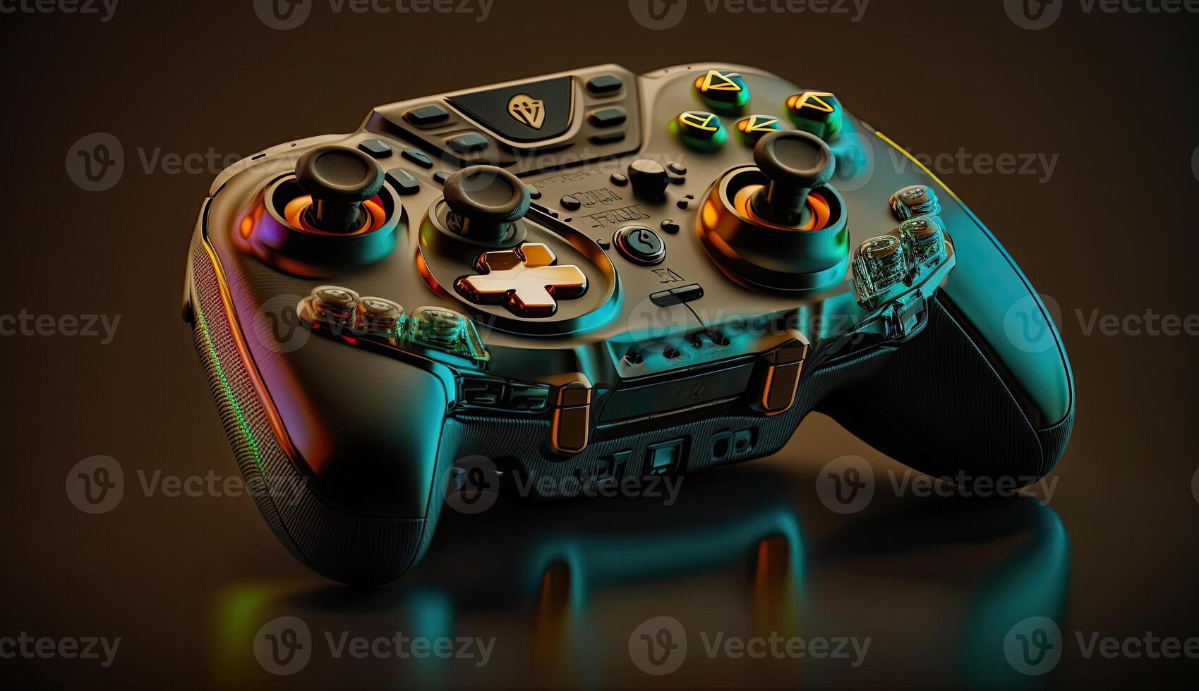 Cyberpunk gaming controller joystick, gamepad illustration photo