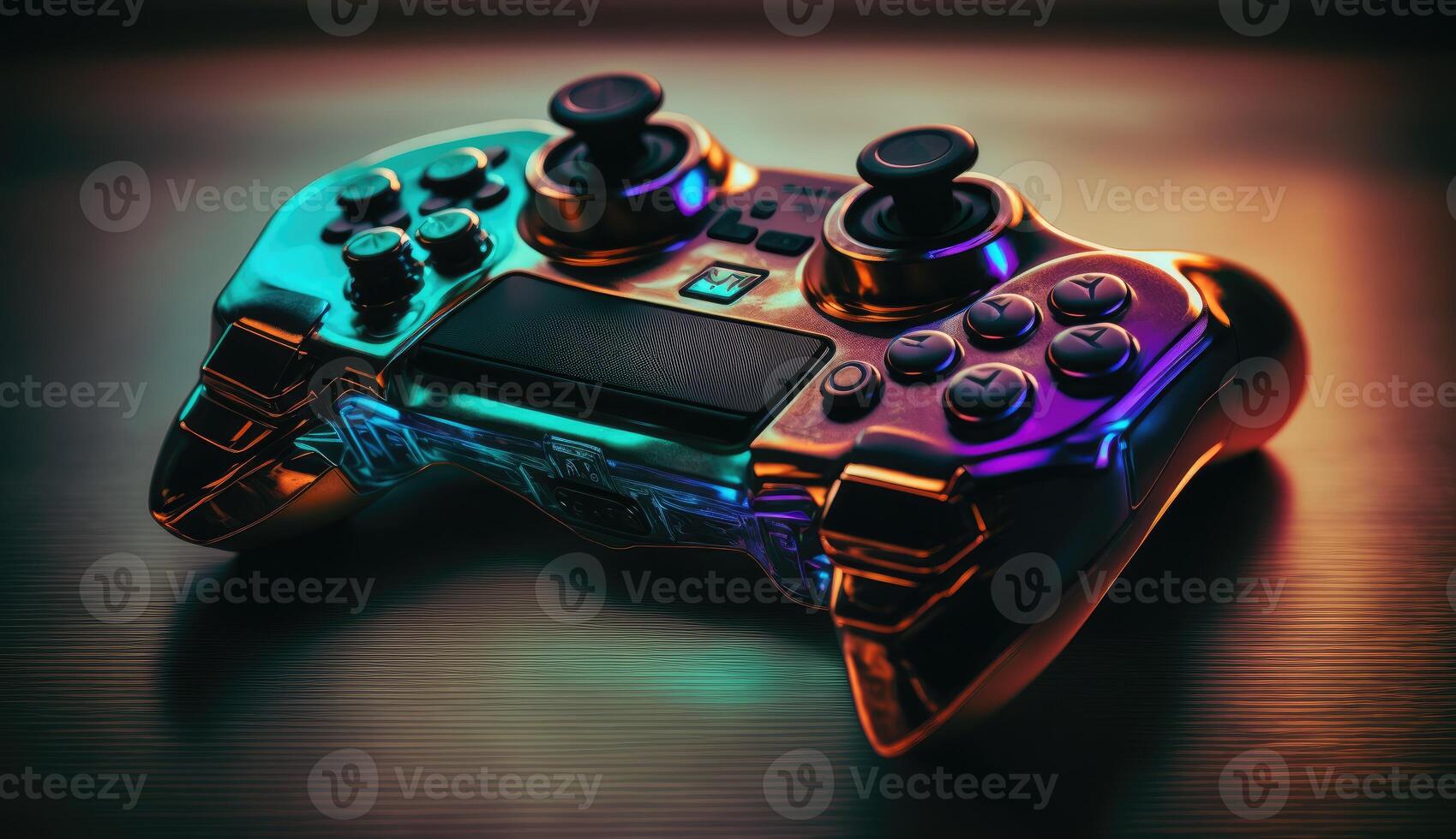 Cyberpunk gaming controller joystick, gamepad illustration photo