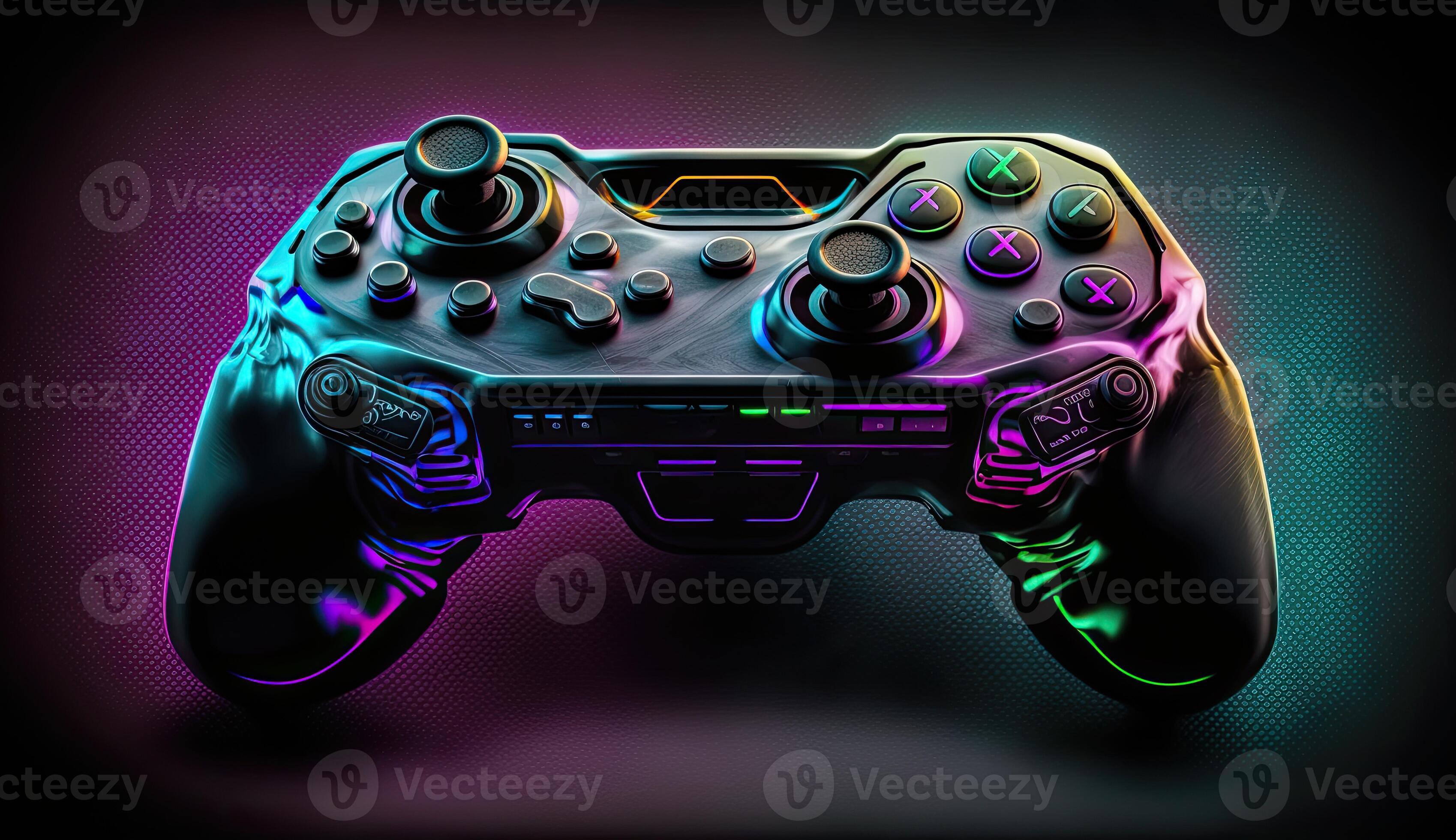 Cyberpunk gaming controller joystick, gamepad illustration 22122751