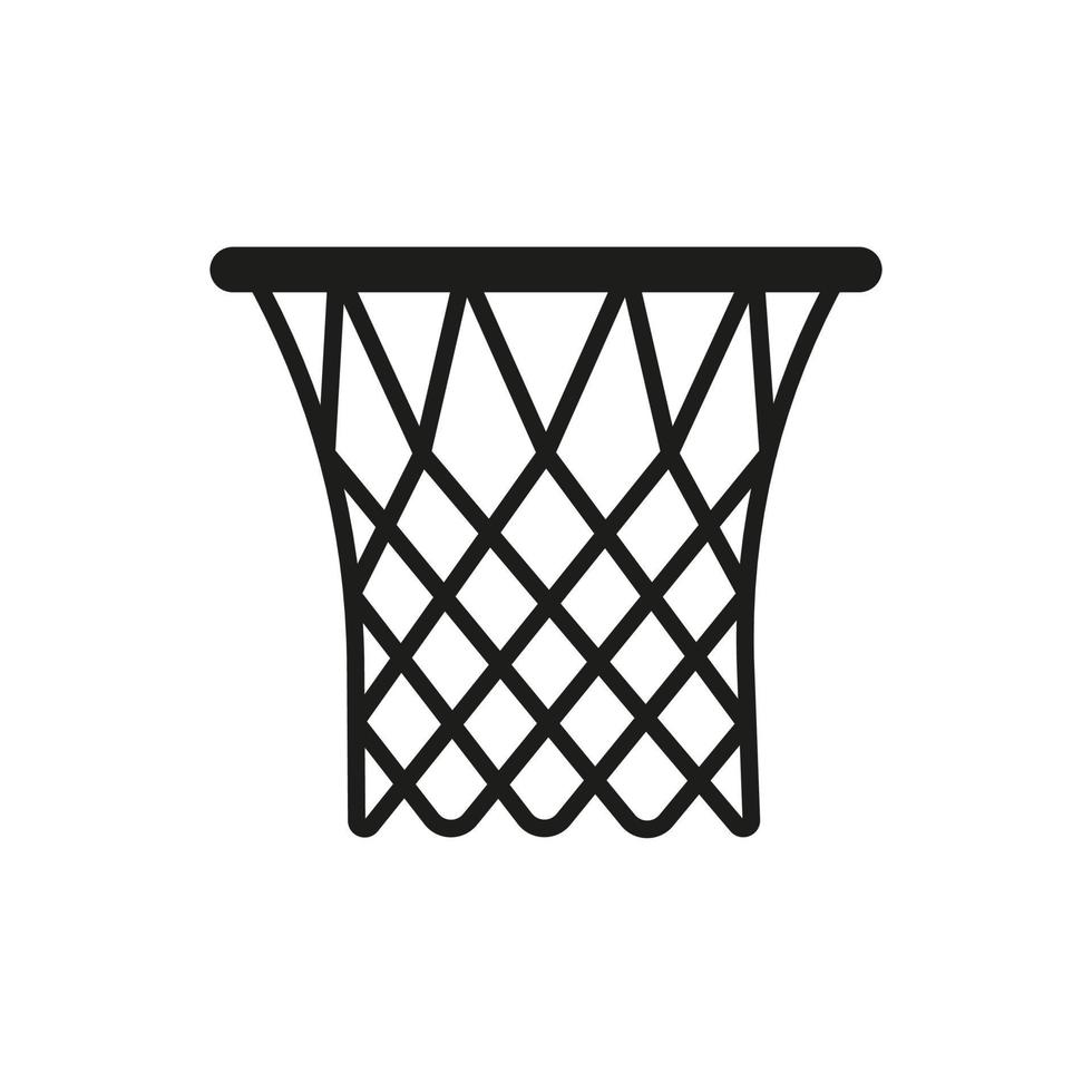 Basketball hoop with net icon. Sport game with goal. Basketball ring. Vector sign