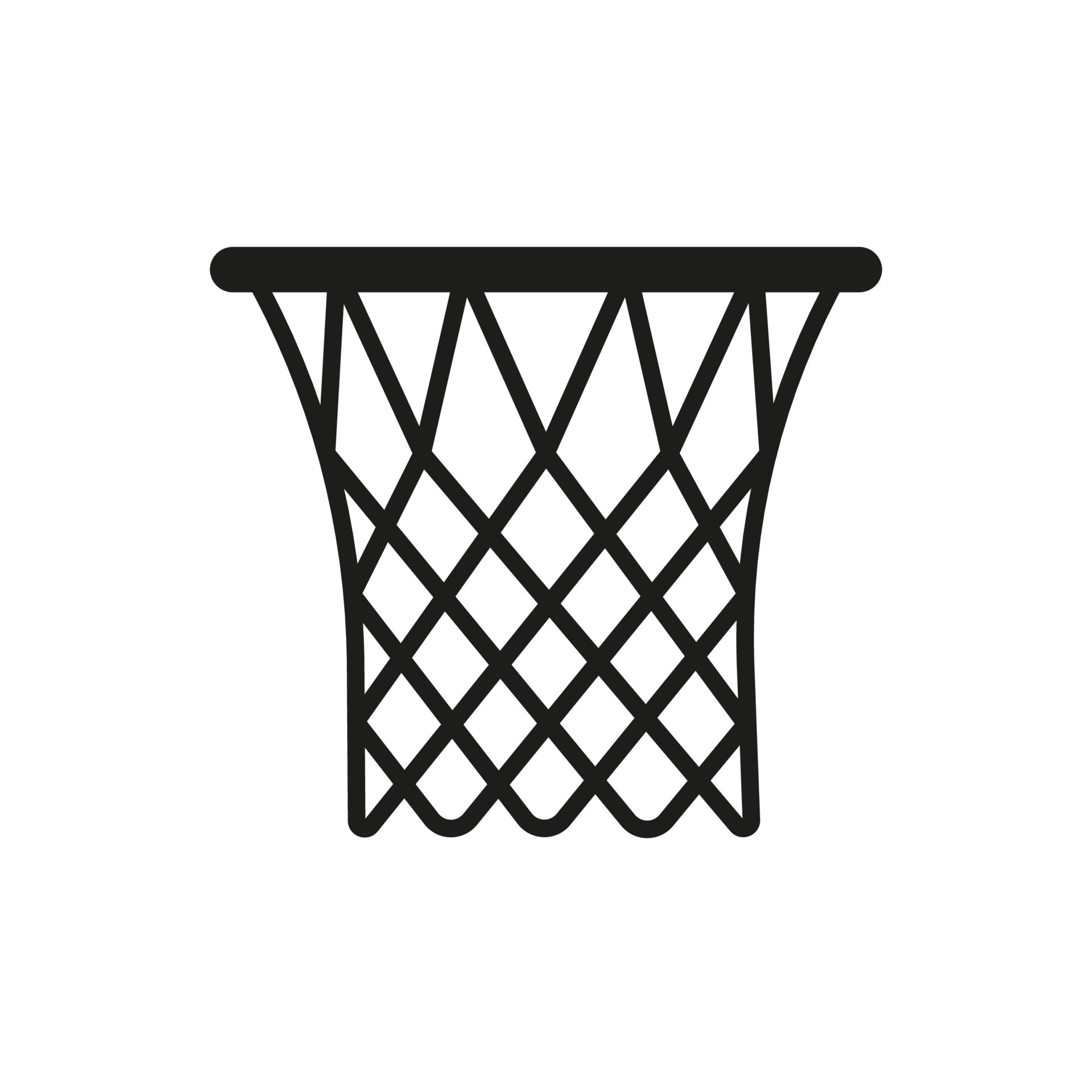 Basketball hoop with net icon. Sport game with goal. Basketball ring