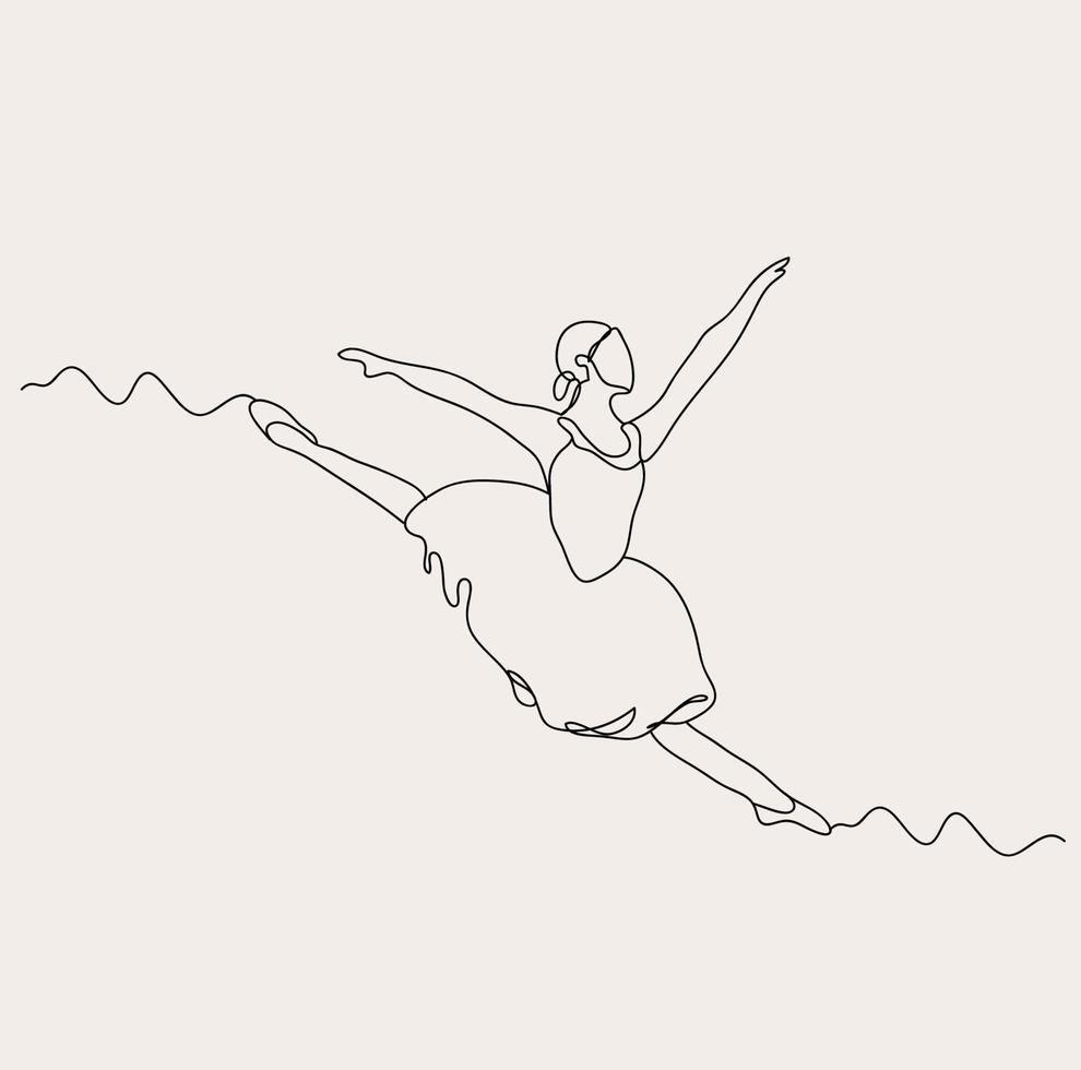 minimalista ballet bailarín línea arte, bailarina contorno dibujo, bailarín sencillo bosquejo, vector