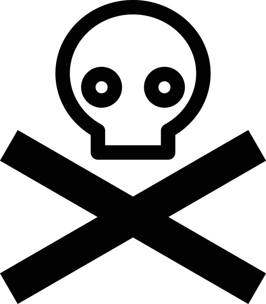 skull and crossbones icon vector . death skull, danger or poison icon for apps and websites . toxic sign