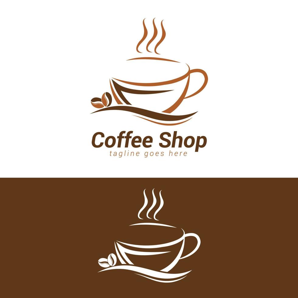 Coffee shop logo template design, Coffee cup logo vector