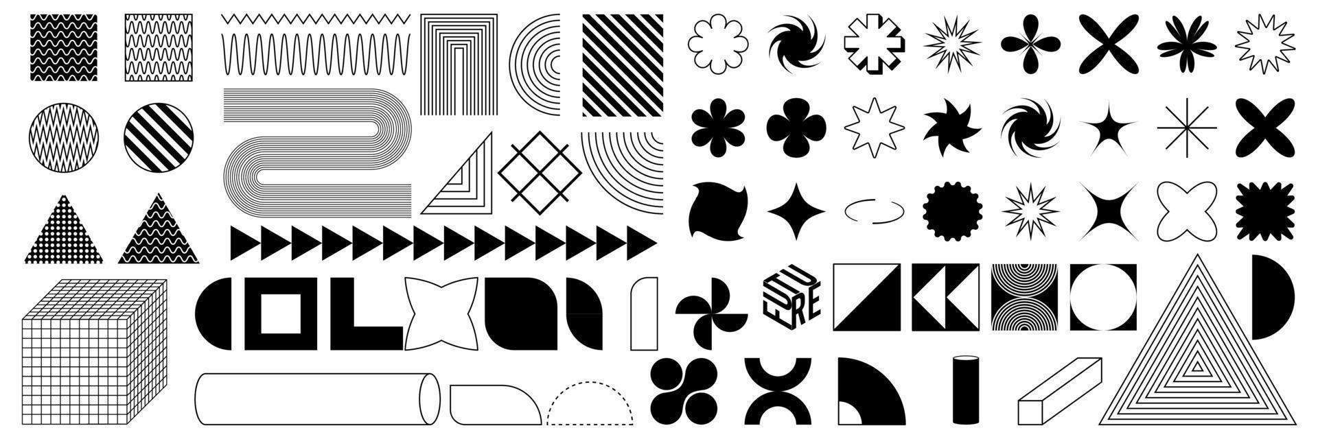 Abstract geometric design elements. Modern shapes in trendy retro style. Memphis design. vector