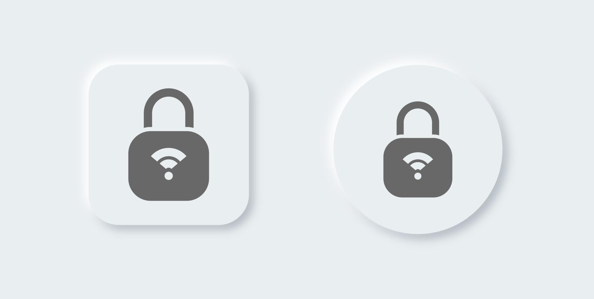 Padlock solid icon in neomorphic design style. Security signs vector illustration.