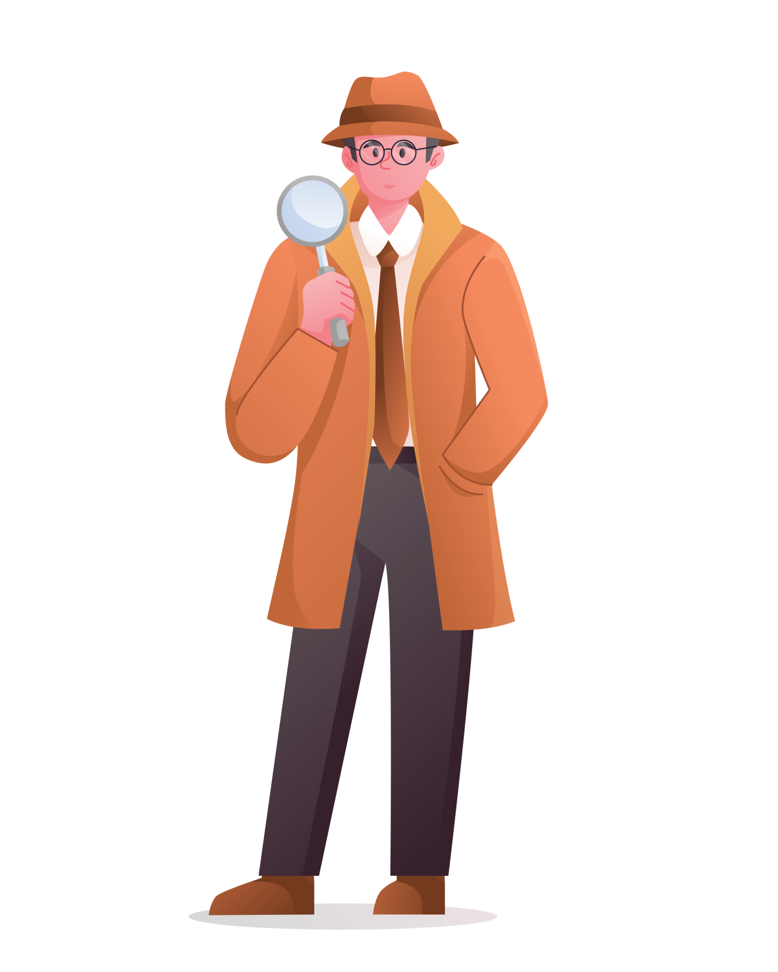 detective with magnifying glass illustration 22123530 PNG