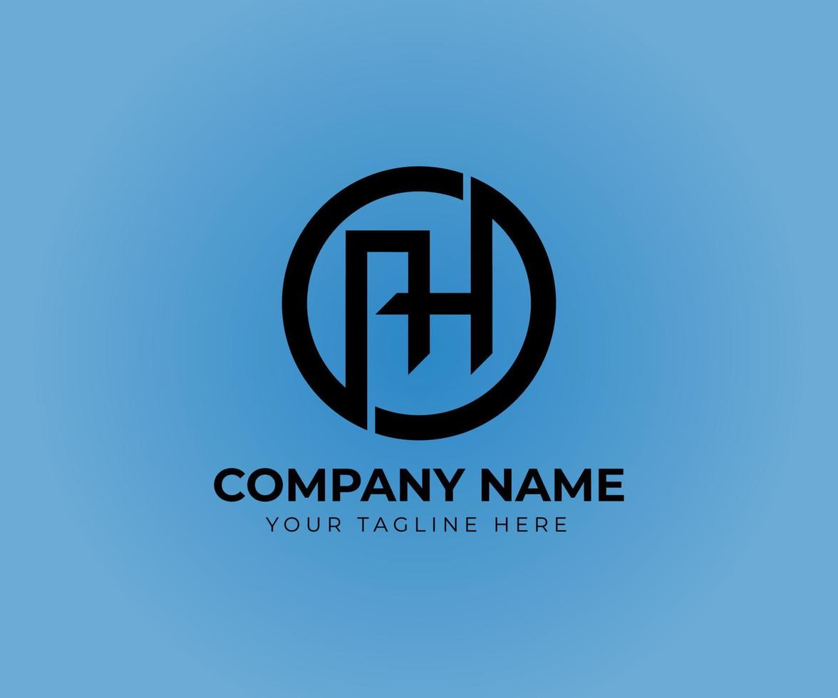 Monogram Logo vector Initial Letters AH. AH circle logo design.