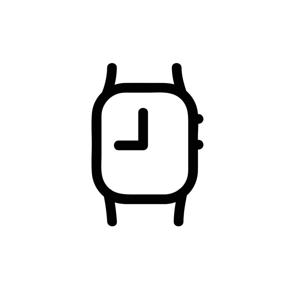 Smartwatch app vector icon, Outline style, isolated on white Background.