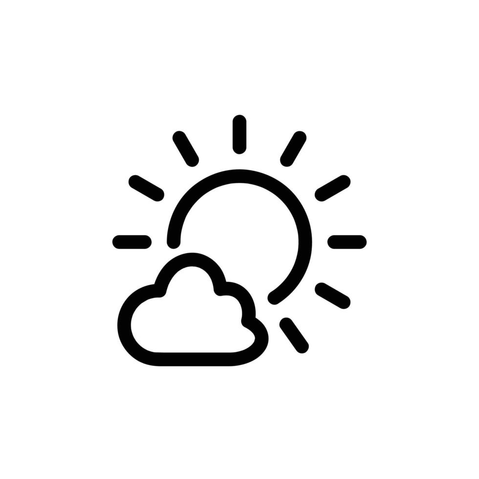 Weather app vector icon, Outline style, isolated on white Background.