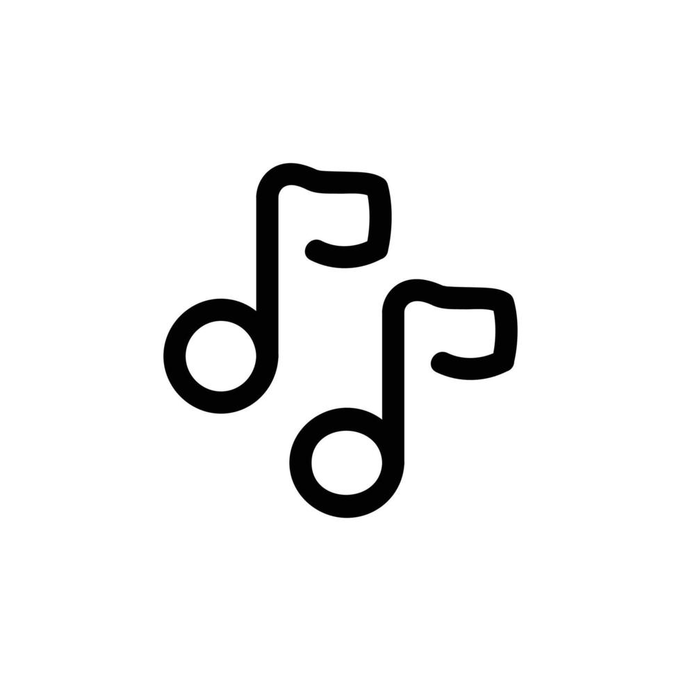 Music Icon, Outline style, isolated on white Background. vector