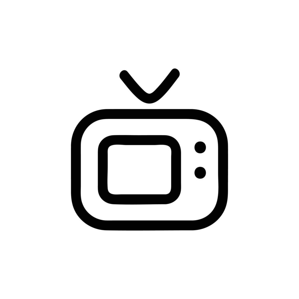 Tv app vector icon, Outline style, isolated on white Background.