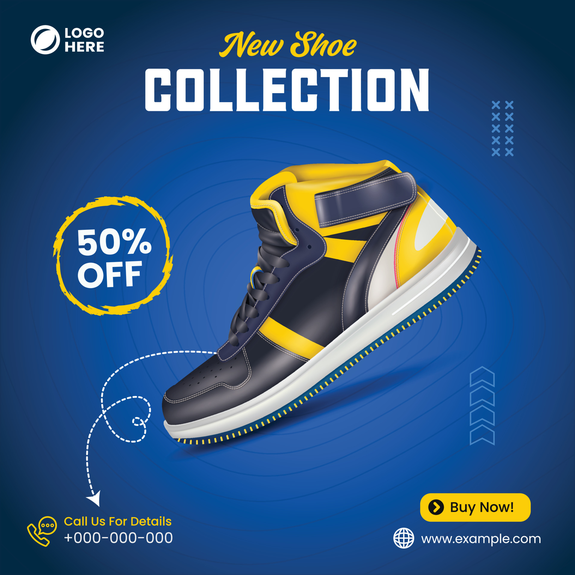 new and exclusive shoes design social media post template 22123601