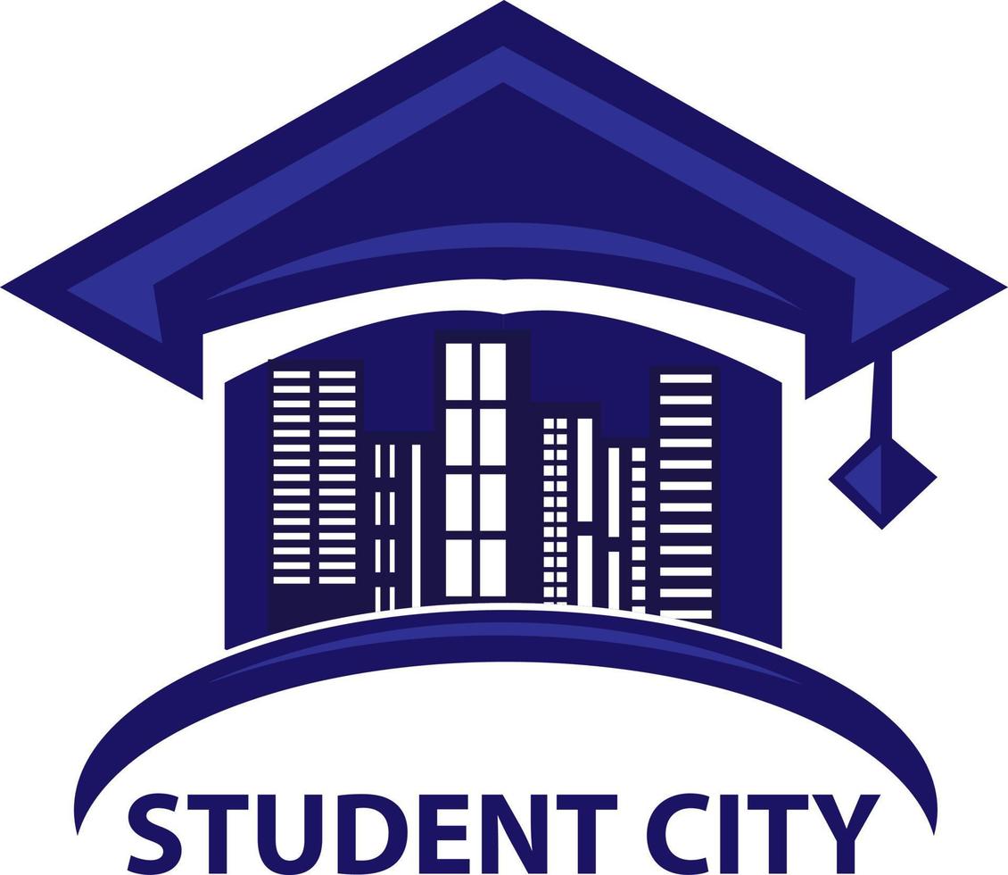 Education city vector logo template. This design use town and book symbol. Suitable for learning.