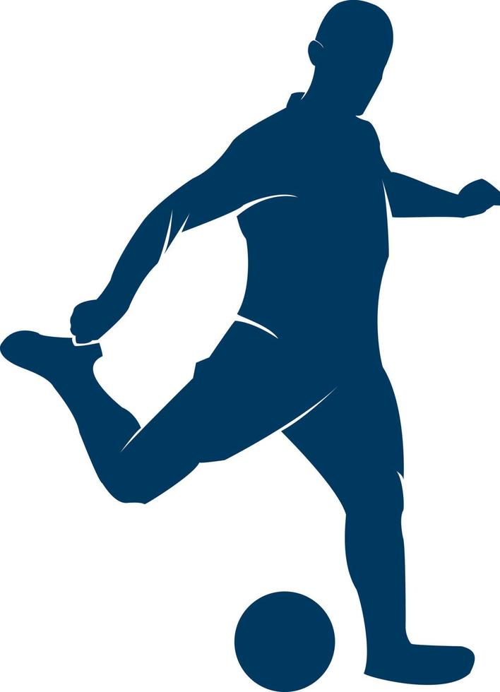 Web vector soccer player silhouette. player shooting.white background