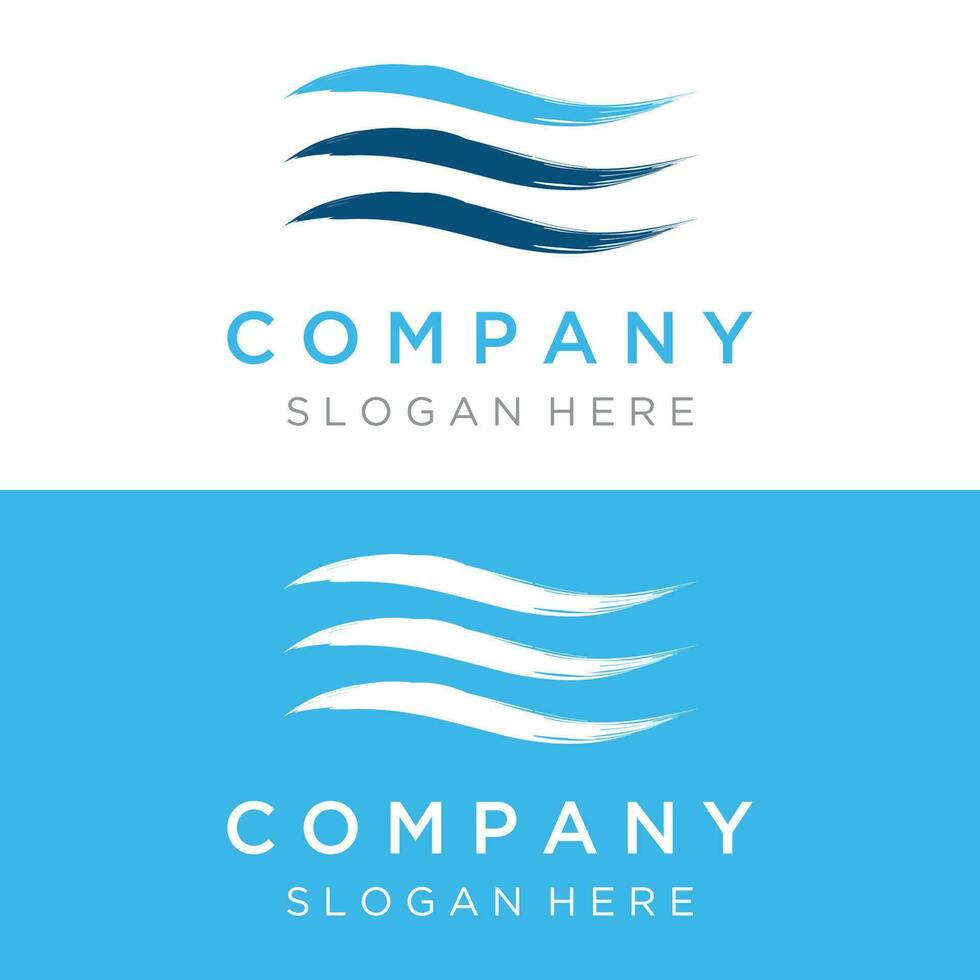 Logo design template wave element creative wind or air.Logo for business, web, air conditioner. vector