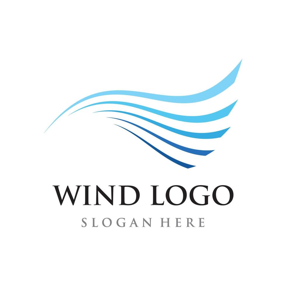 Logo design template wave element creative wind or air.Logo for business, web, air conditioner. vector