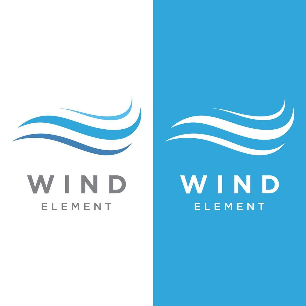 Logo design template wave element creative wind or air.Logo for business, web, air conditioner. vector