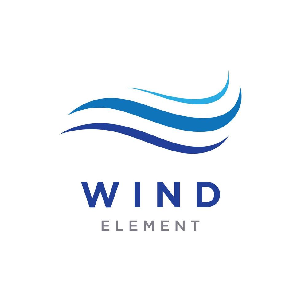 Logo design template wave element creative wind or air.Logo for business, web, air conditioner. vector