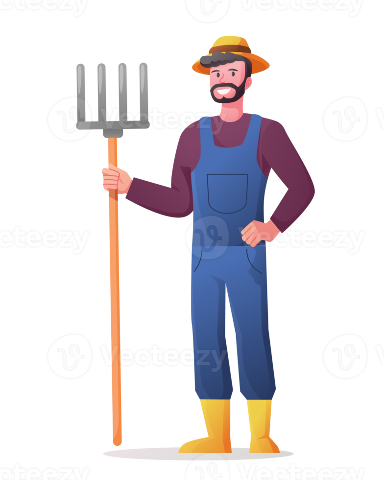 Gardener farmer hobby and garden job illustration png