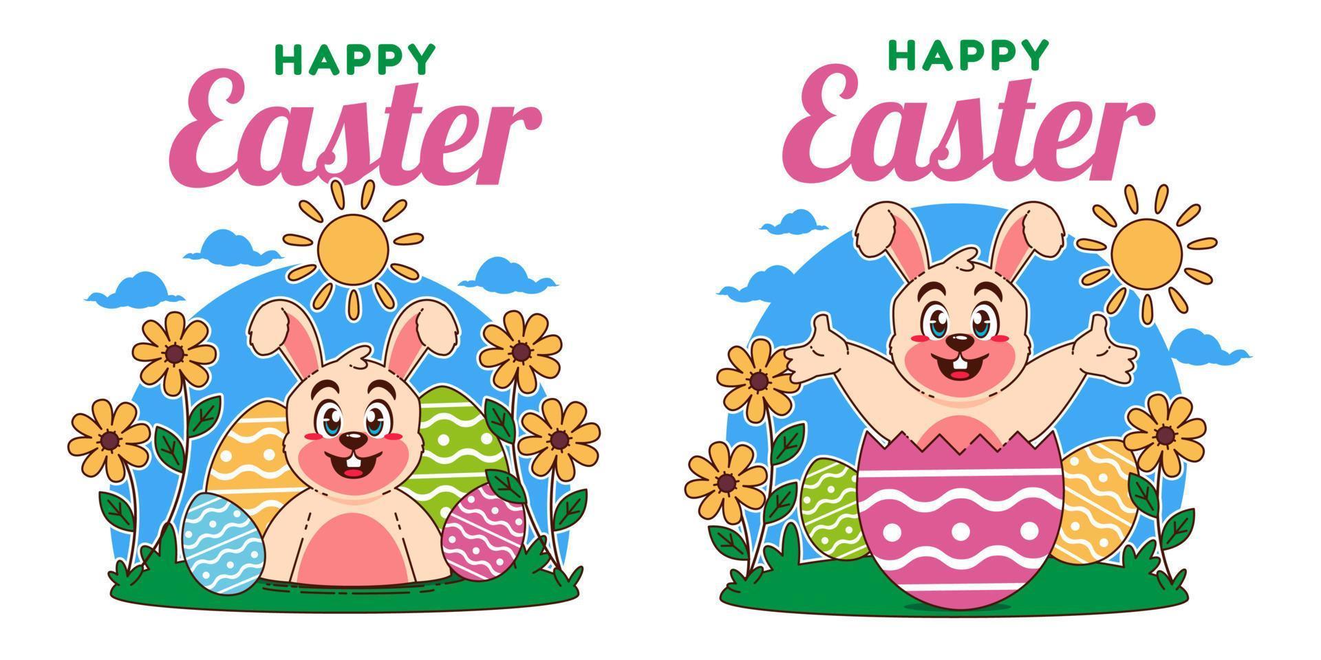 happy Easter day illustration vector