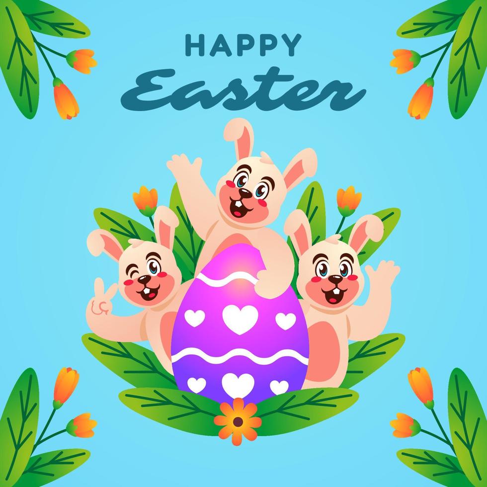 happy Easter day illustration vector