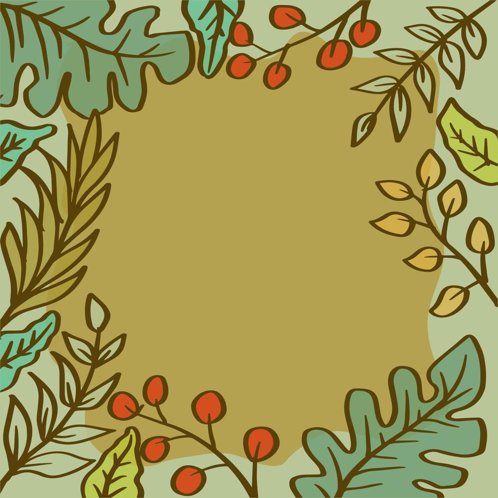 Doodle hand drawing floral frame decoration. vector