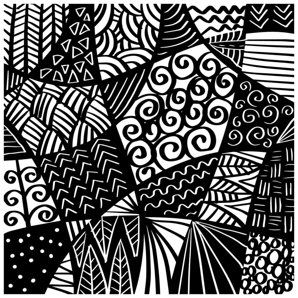 Abstract line art doodle pattern background. vector