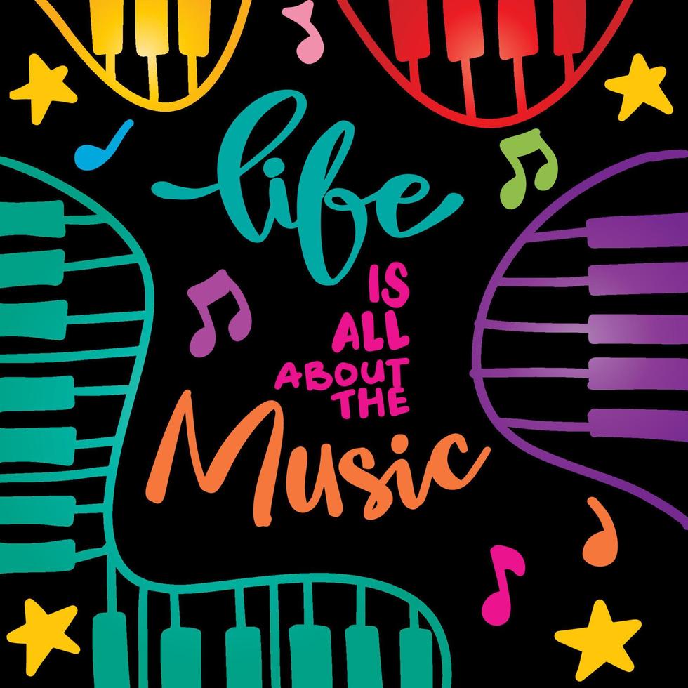 Life is all about the music hand lettering. Poster music quotes ...