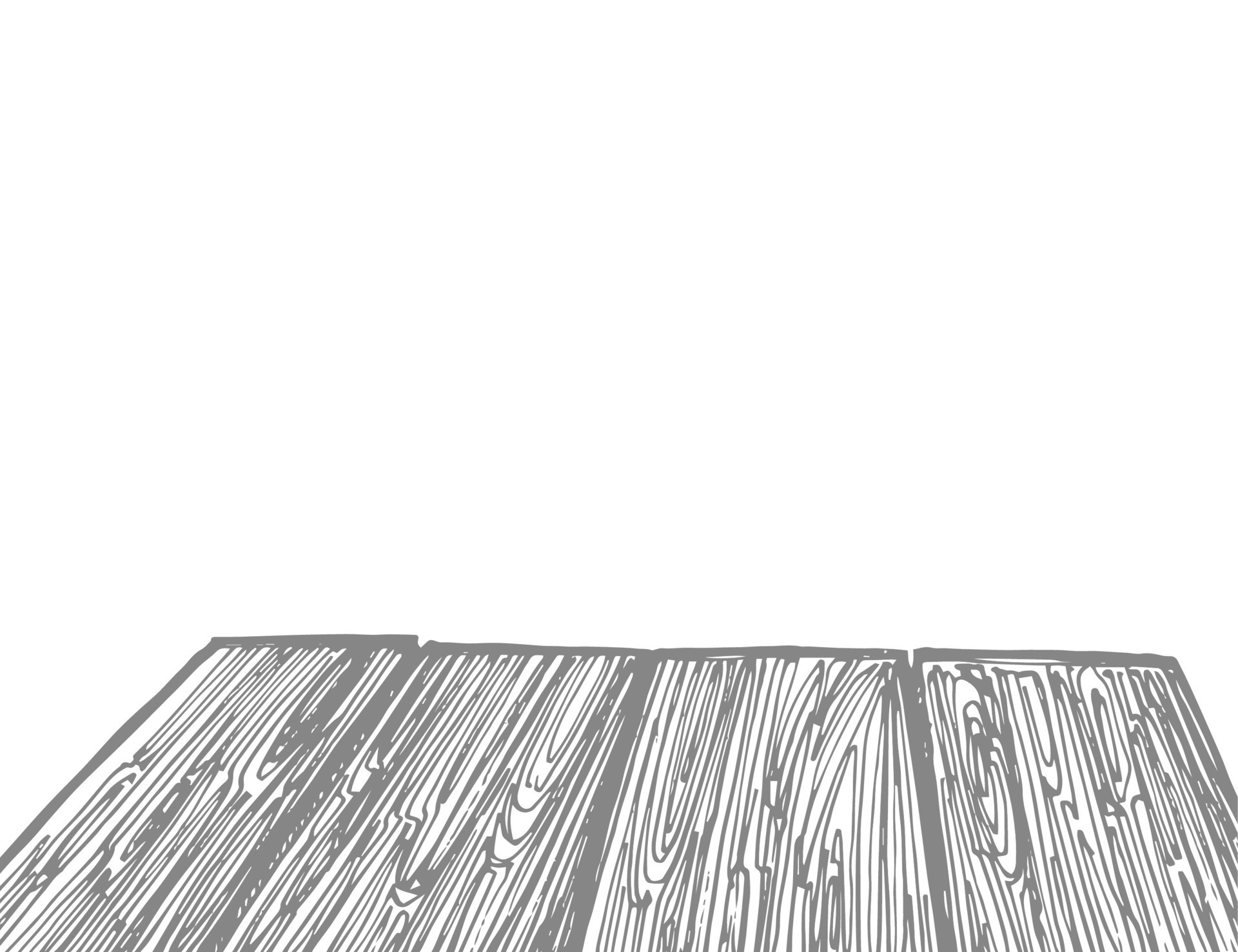 Bamboo in chinese style and Wooden table. Isolated on white background