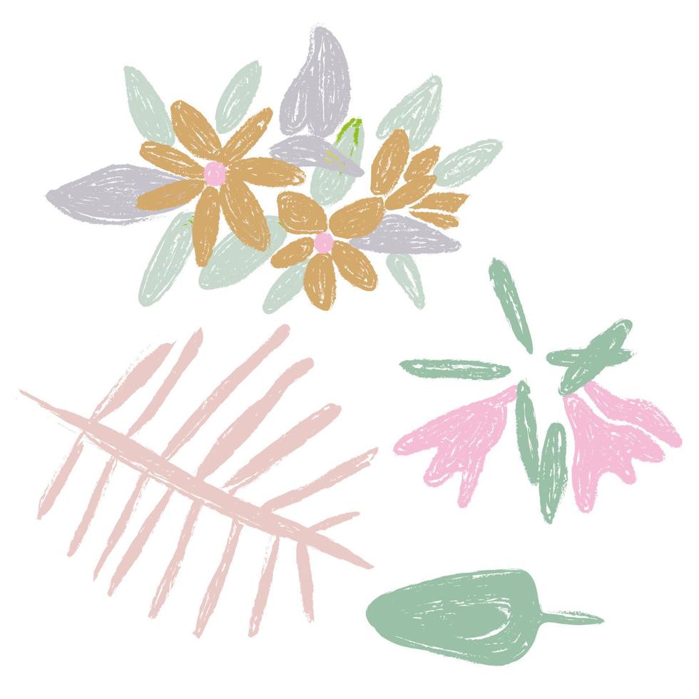 moderno resumen floral Arte. pastel escandinavo colores paleta. eps ilustración acortar letras vector