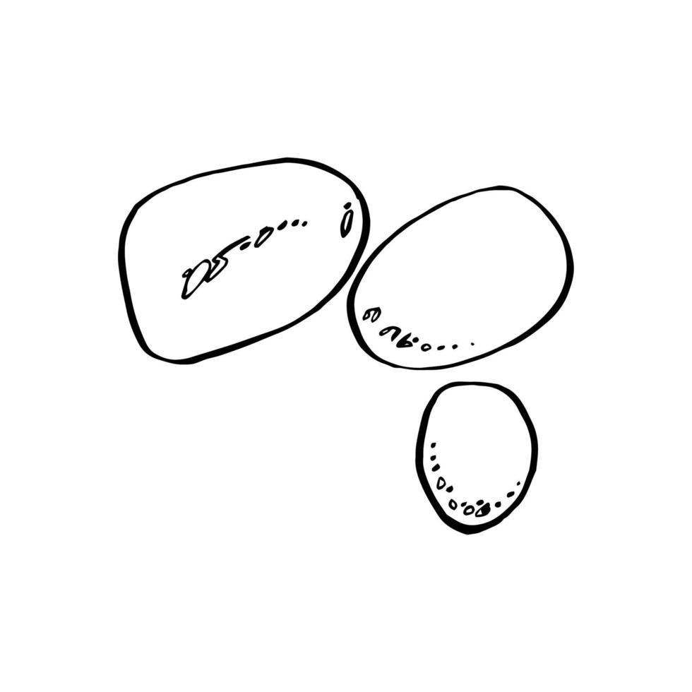 mar piedras conjunto de gráfico gris beige piedras aislado en blanco antecedentes. spa concepto. lata ser usado como antecedentes para web paginas Boda invitaciones, saludo tarjetas, postales, patrones, huellas dactilares vector