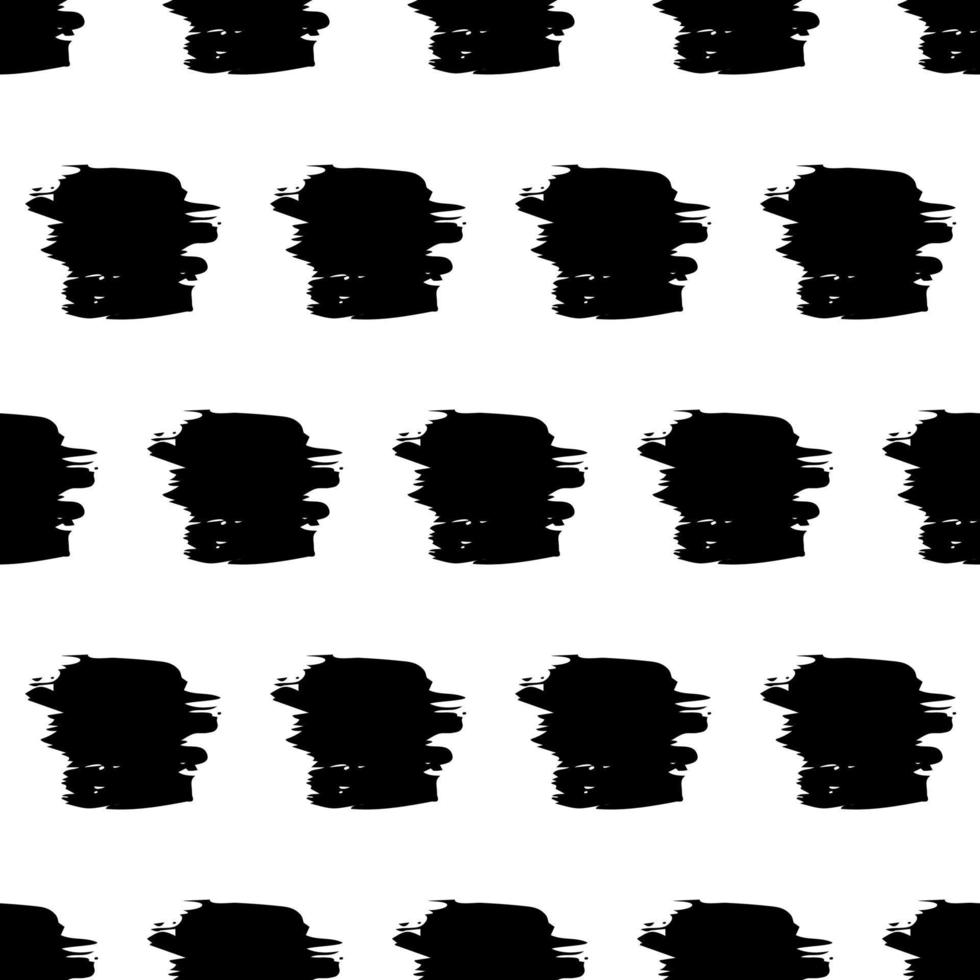Seamless pattern with dark hand drawn scribble smear on white background. Abstract grunge texture. Vector illustration