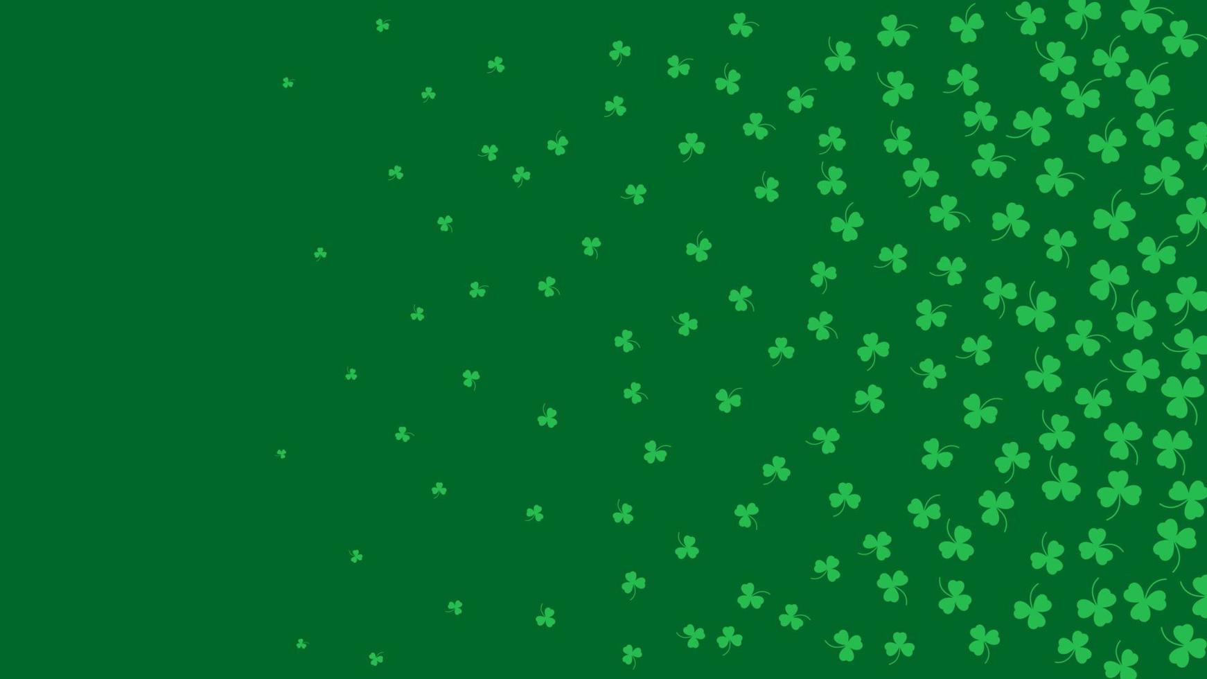 Happy Saint Patrick's day green background. Green clover leaves pattern. Vector illustration.