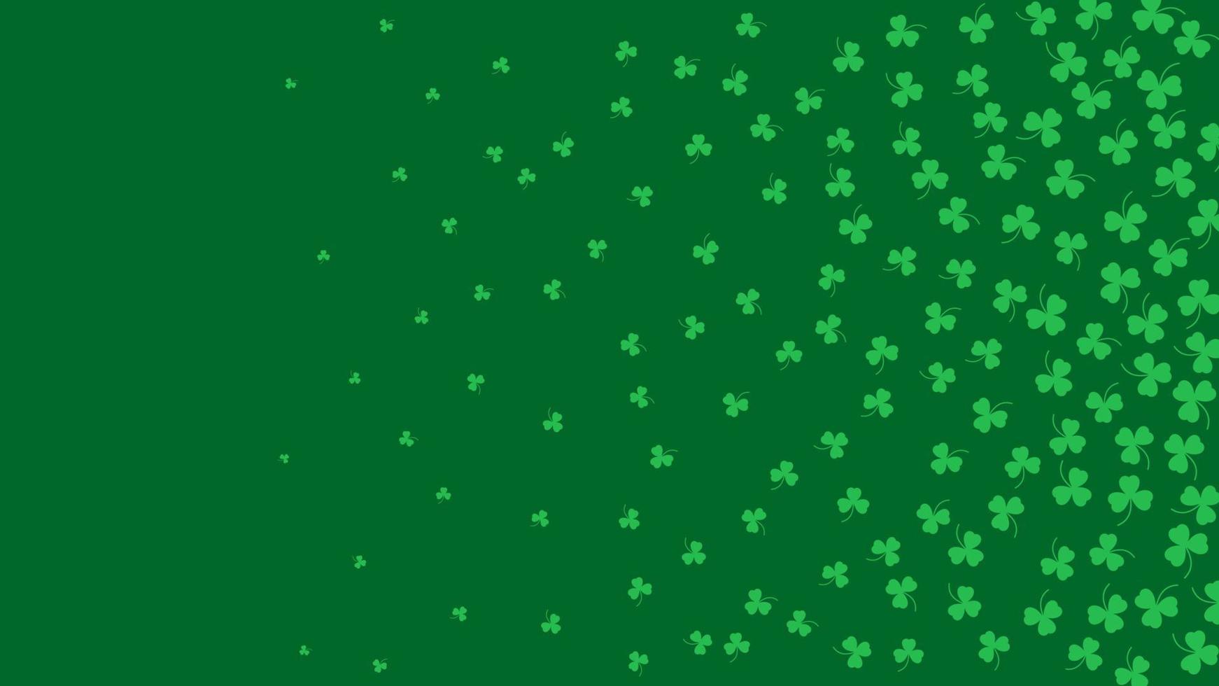 Happy Saint Patrick's day green background. Green clover leaves pattern. Vector illustration.