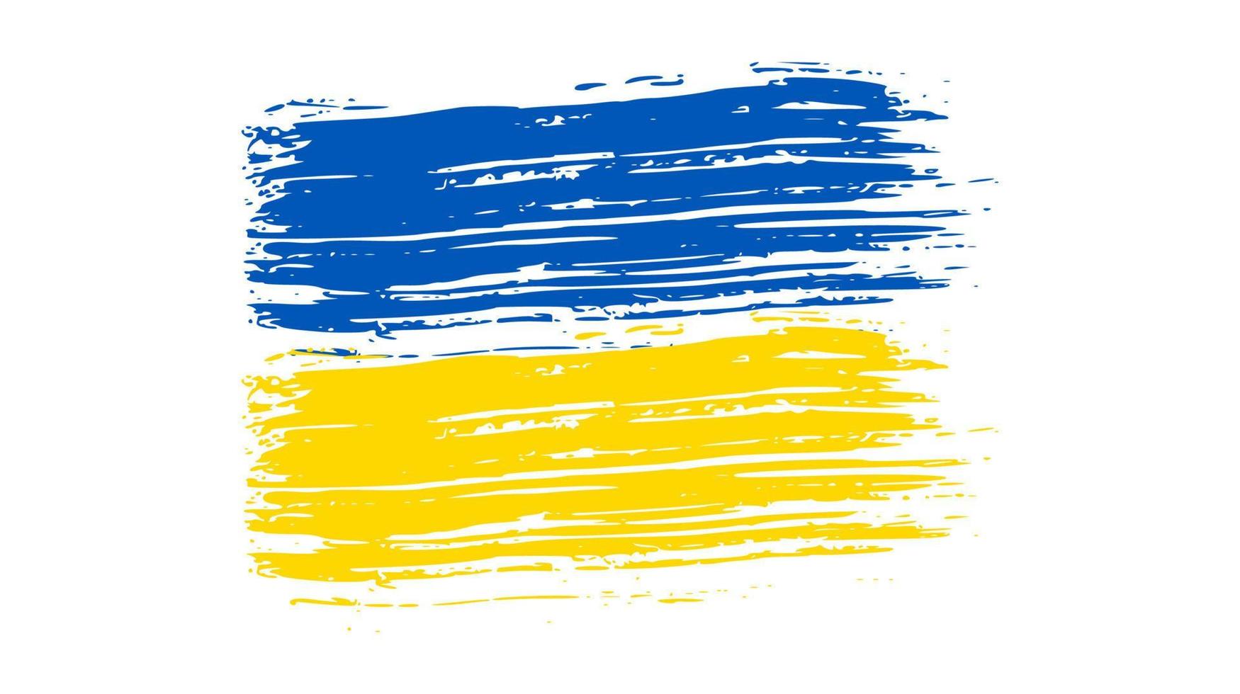 Ukrainian national flag in grunge style vector